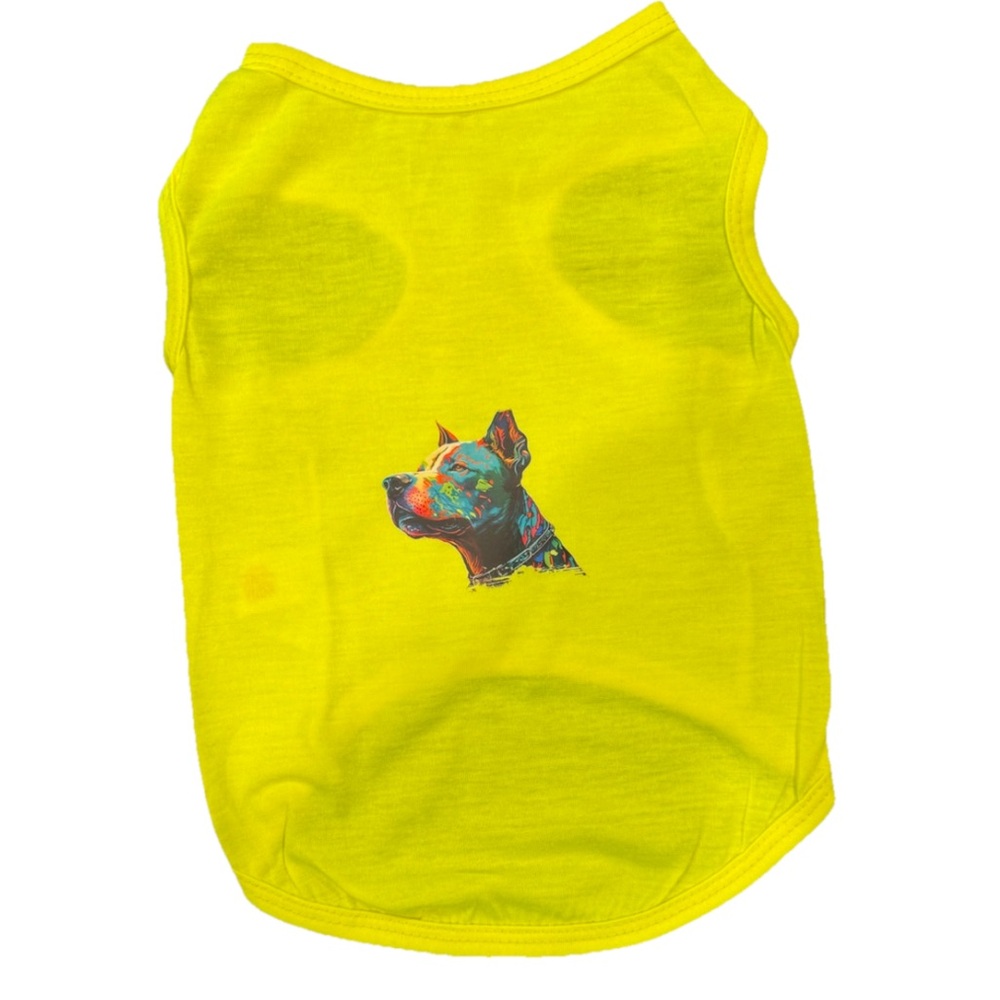 Dog T-Shirt with Graphic Yellow Size Medium